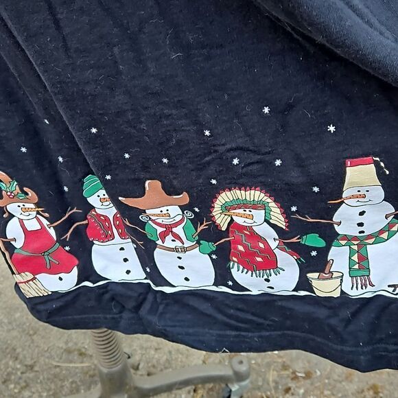 Winter dress by Cite. Black with snowmen. Size med. Overzied - Picture 5 of 5